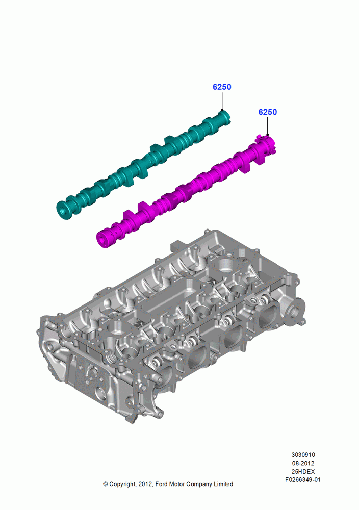 10B - Camshaft, 2.5L Duratec (110kW/150PS), 2.5L Duratec FFV (125kW/170PS); 13/AUG/2012