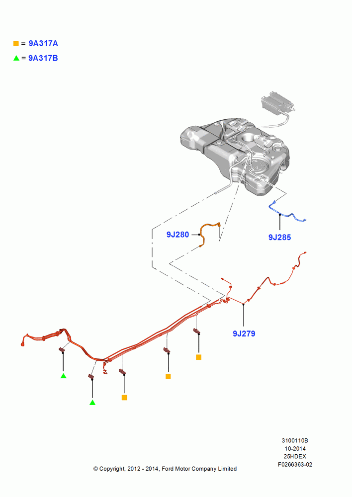 10B - Fuel Lines, 2.5L Duratec (110kW/150PS), 2.5L Duratec FFV (125kW/170PS); 13/AUG/2012-04/APR/2016