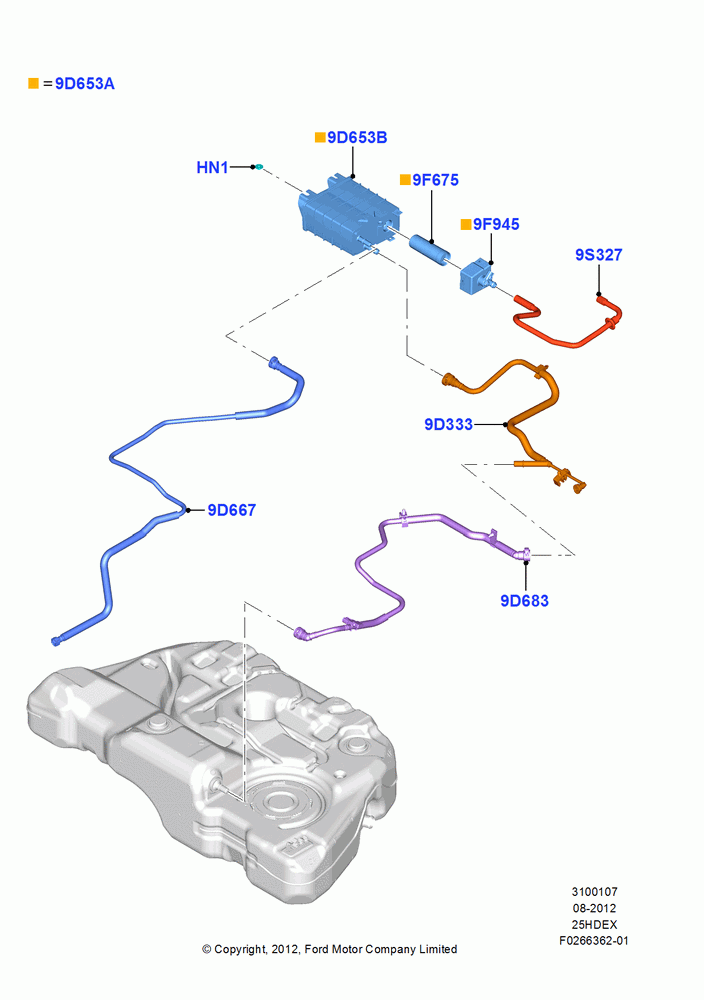 07B - Fuel Vapour System, 2.5L Duratec (110kW/150PS), 2.5L Duratec FFV (125kW/170PS); 13/AUG/2012-04/APR/2016