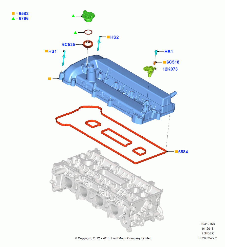 15B - Cylinder Head Cover, 2.5L Duratec (110kW/150PS), 2.5L Duratec FFV (125kW/170PS); 13/AUG/2012