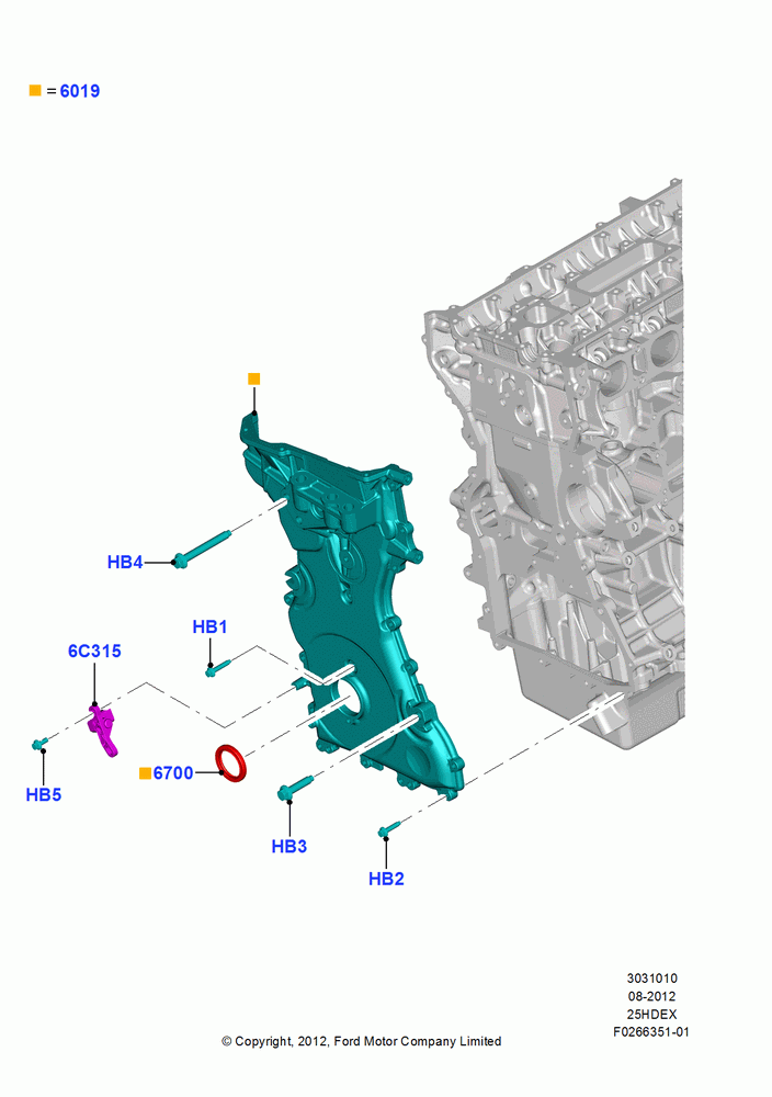 10B - Timing Gear Covers, 2.5L Duratec (110kW/150PS), 2.5L Duratec FFV (125kW/170PS); 13/AUG/2012
