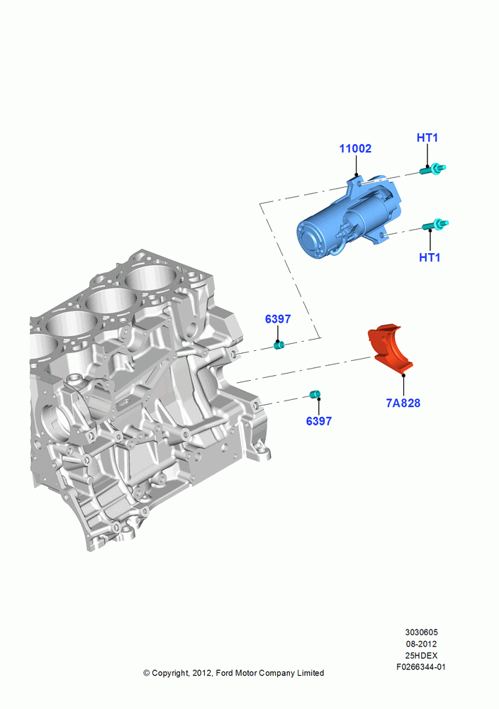 05B - Starter Motor, 2.5L Duratec (110kW/150PS), 2.5L Duratec FFV (125kW/170PS); 13/AUG/2012