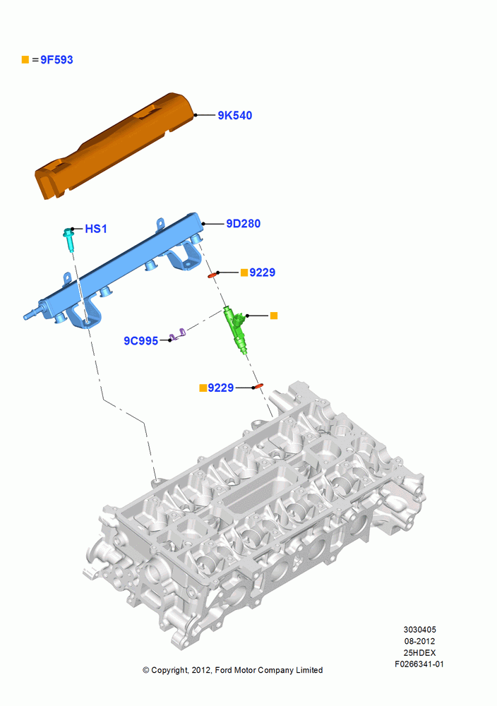 05B - Fuel Injectors and Pipes, 2.5L Duratec (110kW/150PS), 2.5L Duratec FFV (125kW/170PS); 13/AUG/2012