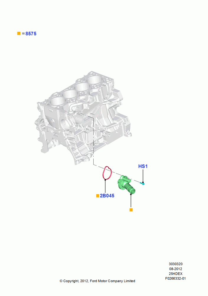 20B - Thermostat/Housing & Related Parts, 2.5L Duratec (110kW/150PS), 2.5L Duratec FFV (125kW/170PS); 13/AUG/2012