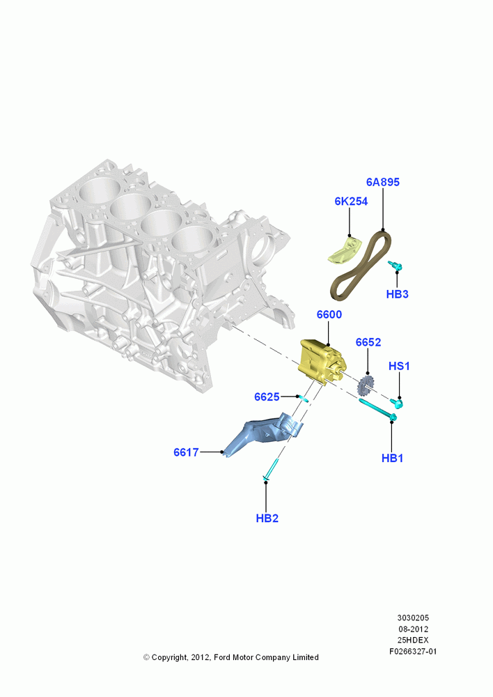 05B - Oil Pump, 2.5L Duratec (110kW/150PS), 2.5L Duratec FFV (125kW/170PS); 13/AUG/2012