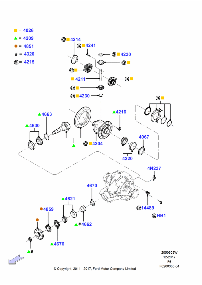 05W - Components - Rear Axle Diff & Carr., Electronic Locking Differential, With 9.75" Axle; 07/NOV/2011-23/DEC/2014