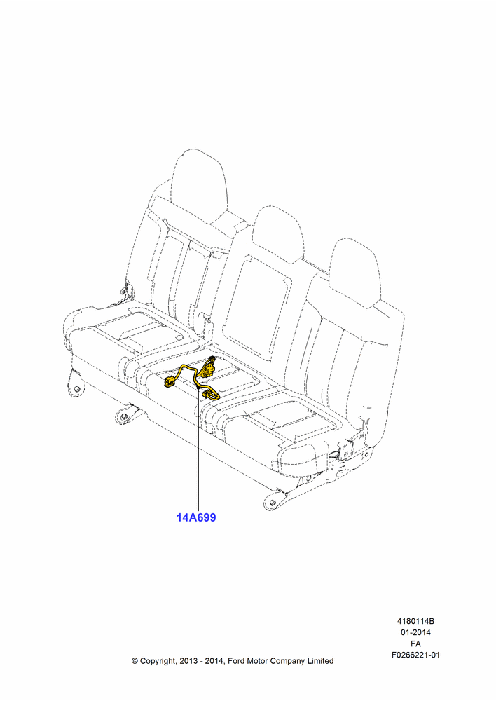 14B - Wiring - Seats, Rear Seat; 22/OCT/2012-05/JUL/2016