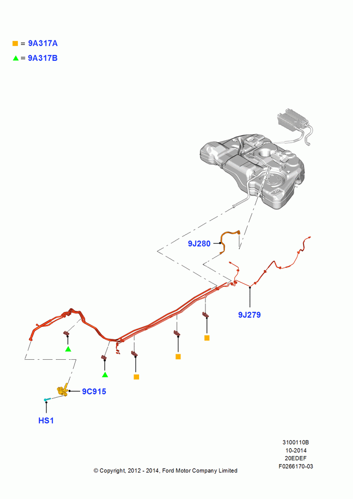 10B - Fuel Lines, 2.0L Duratec Hybrid (130kW); 13/AUG/2012-04/APR/2016