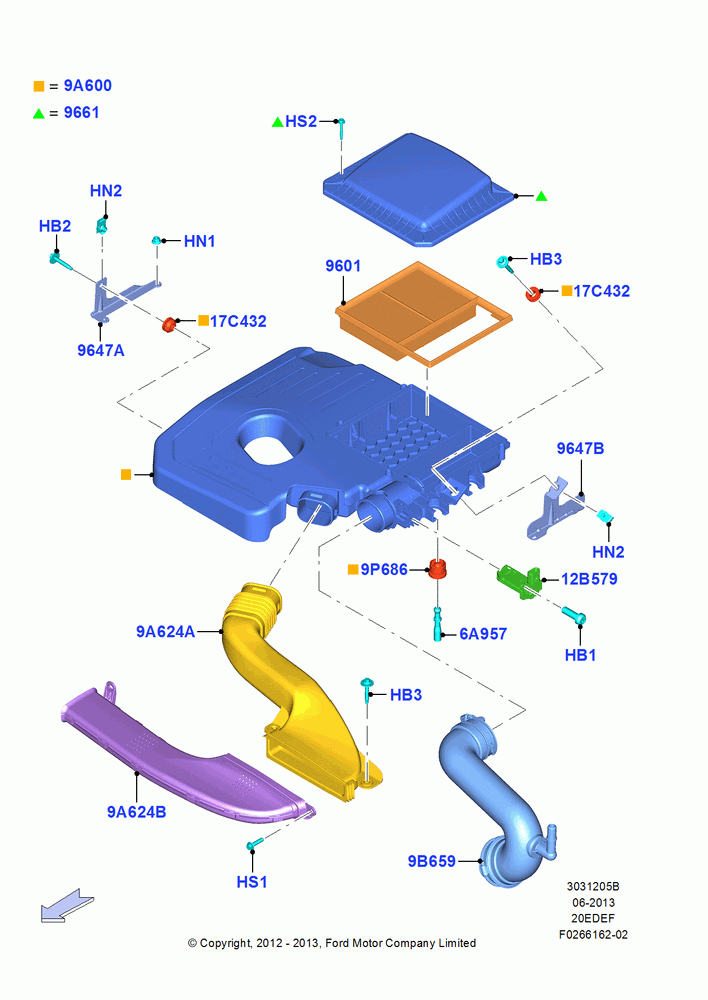 05B - Air Cleaner, 2.0L Duratec Hybrid (130kW); 13/AUG/2012