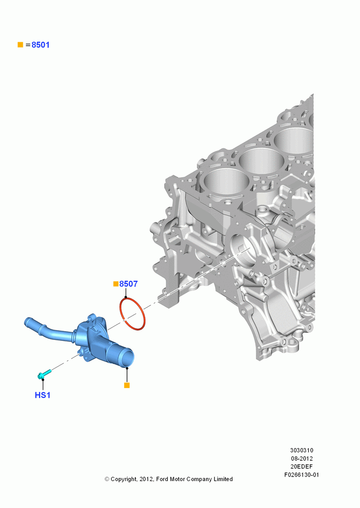 10B - Water Pump, 2.0L Duratec Hybrid (130kW); 13/AUG/2012