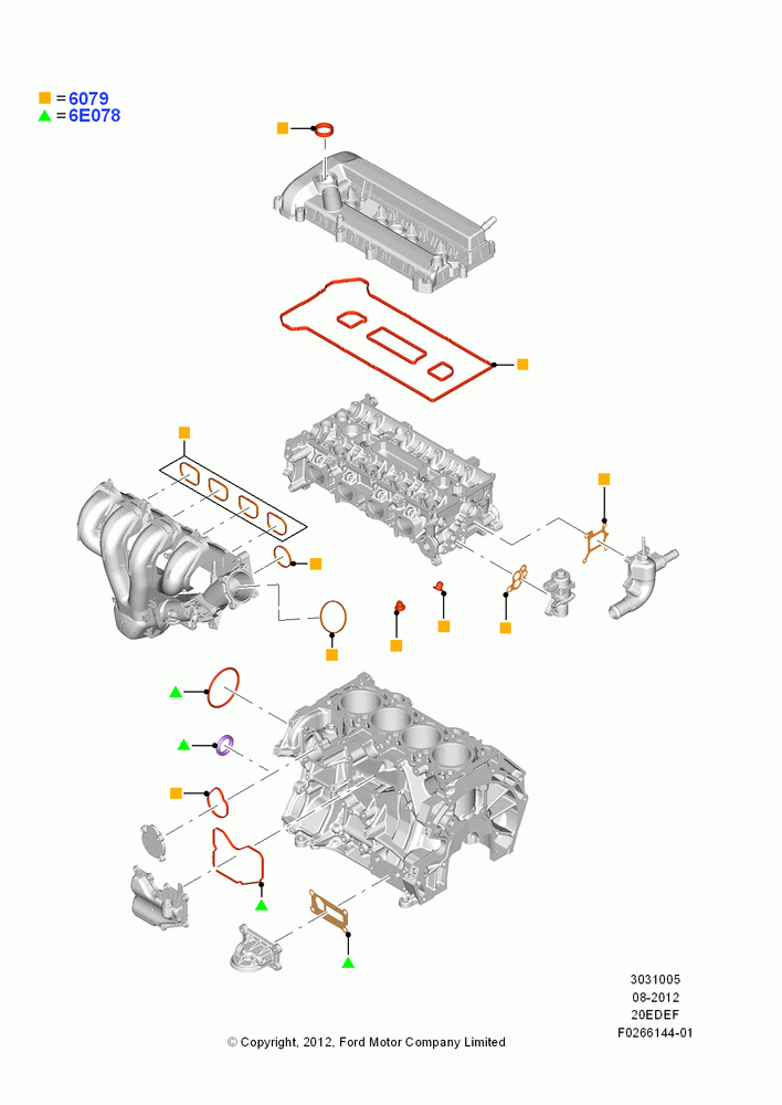 05B - Engine Gasket Kits, 2.0L Duratec Hybrid (130kW); 13/AUG/2012