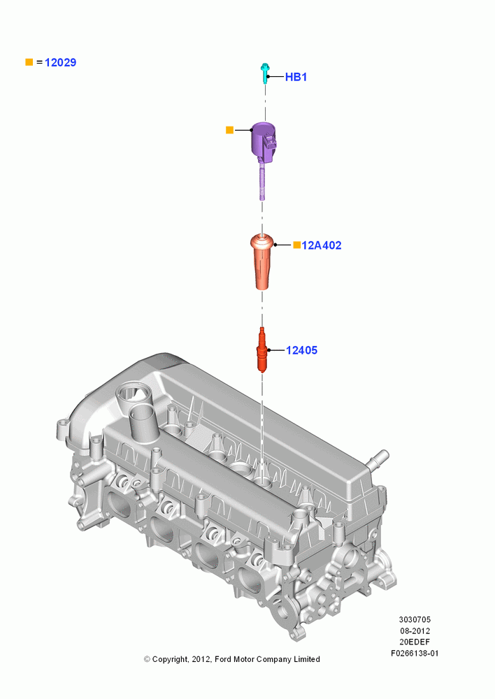 05B - Ignition Coil and Wires/Spark Plugs, 2.0L Duratec Hybrid (130kW); 13/AUG/2012