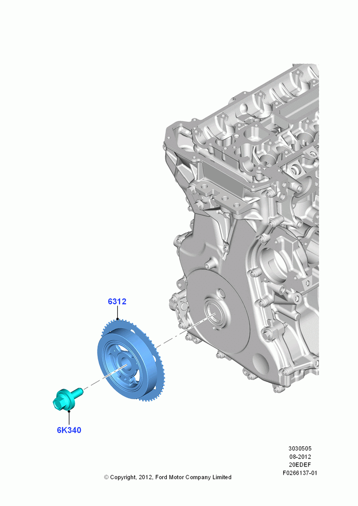 05B - Pulleys and Drive Belts, 2.0L Duratec Hybrid (130kW); 13/AUG/2012
