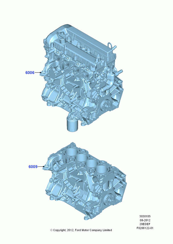 05B - Service Engine and Short Block, 2.0L Duratec Hybrid (130kW); 13/AUG/2012