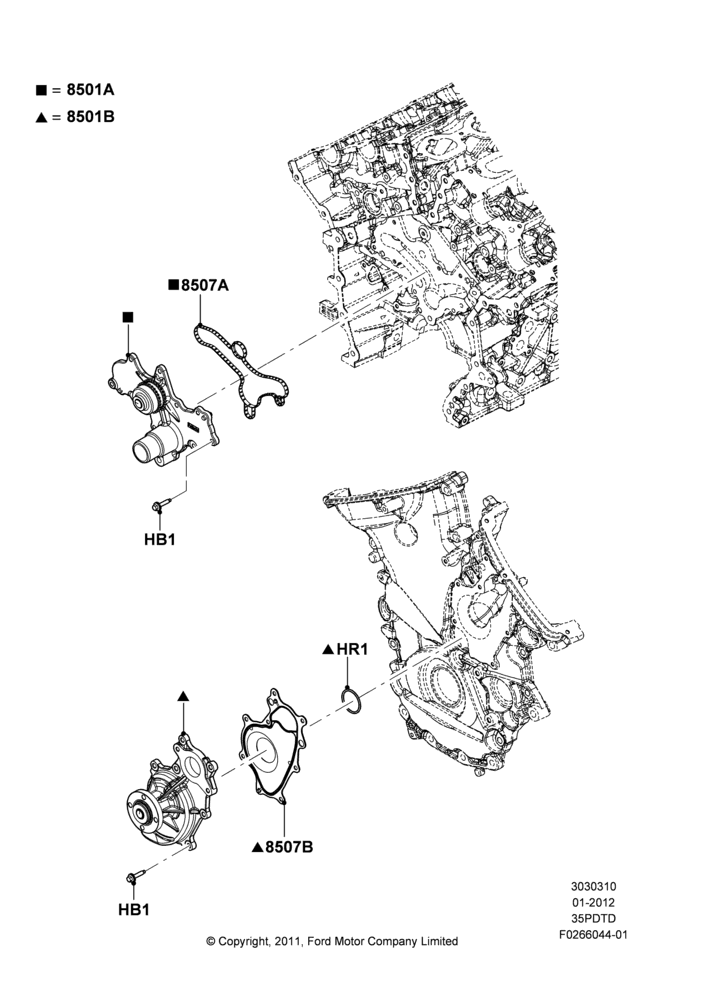 Water Pump, 3.5L V6 Gas DOHC TIVCT