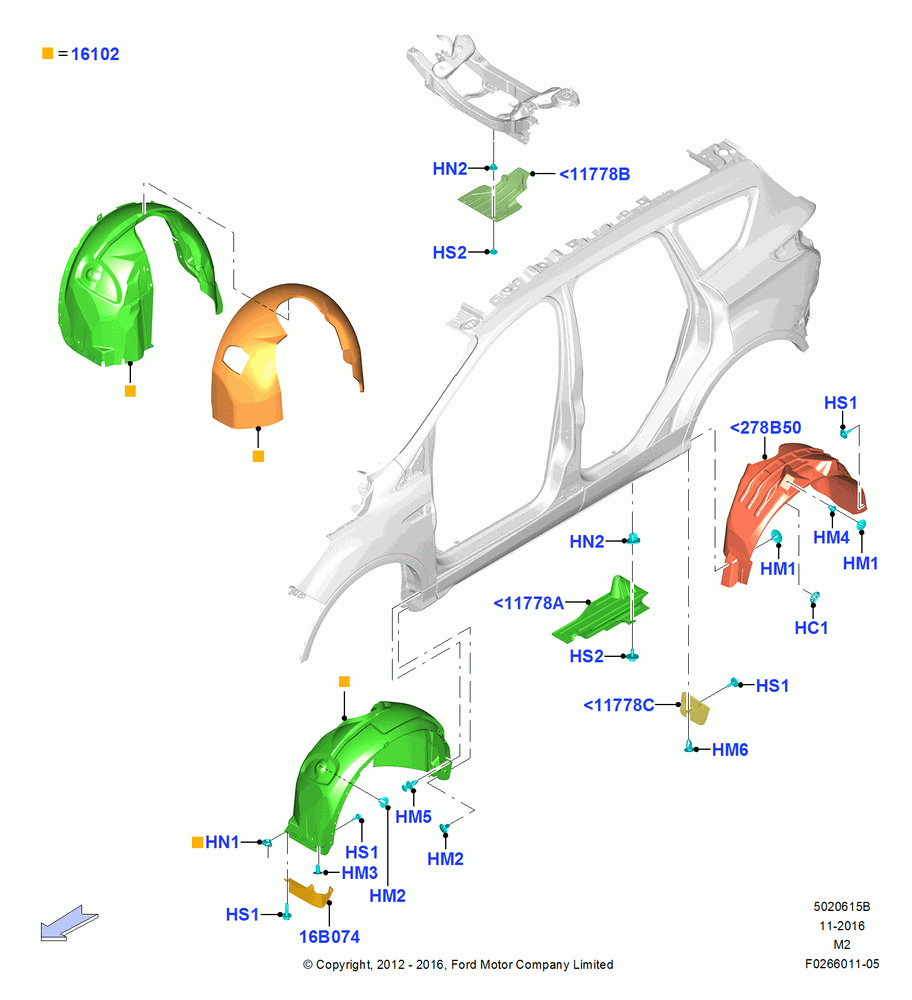15B - Splash and Heat Shields, Production Splash Shields; 09/APR/2012-13/AUG/2019