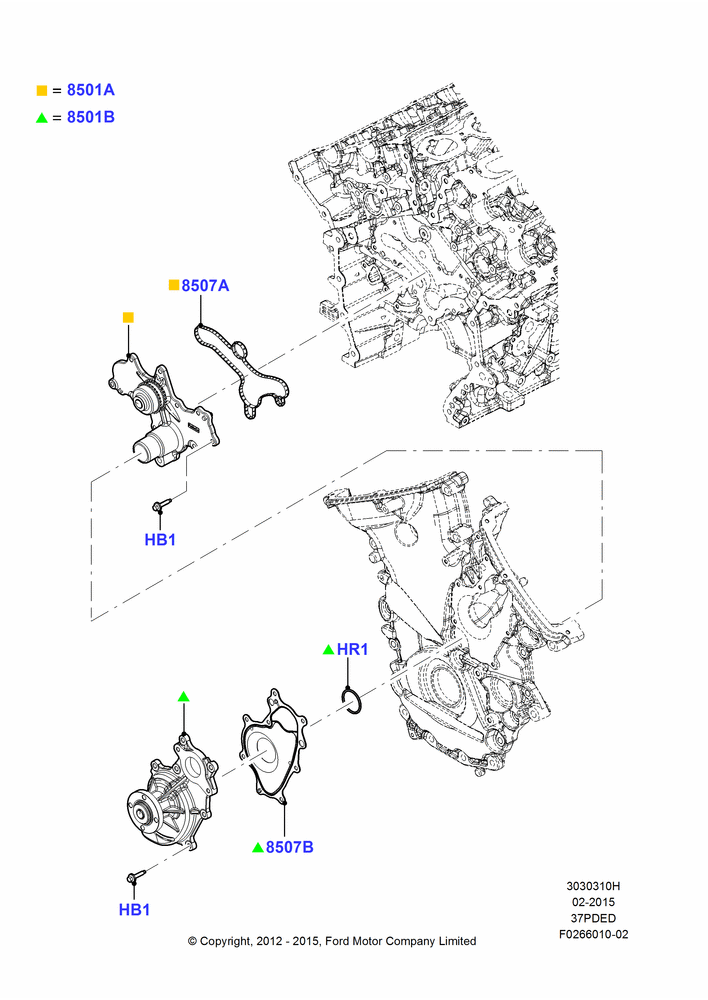 Water Pump, 3.7L 4V PFI V6 NA Gas