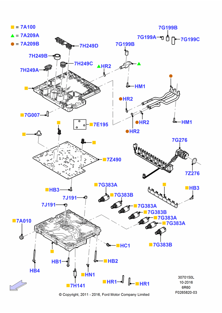 50L - Valve Body - Main Control & Servo's, 137"/3480MM Wheelbase, 4WD, 6 Speed Auto Transmission (6R140), 6 Speed Auto Trans (6R140); 22/FEB/2010-05/JUL/2016