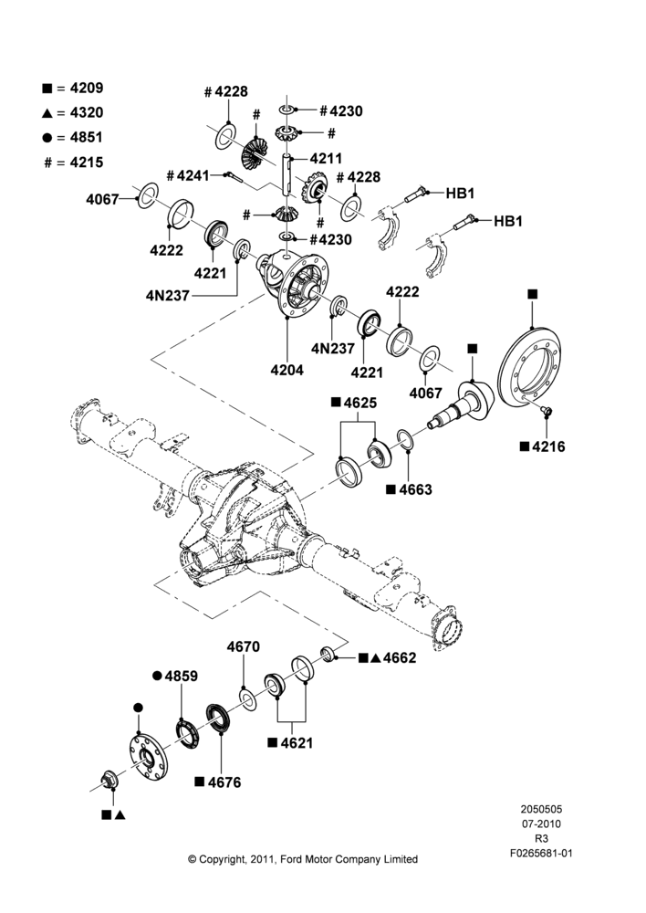 Components - Rear Axle Diff & Carr., Rear Axle Less Limited Slip Diff