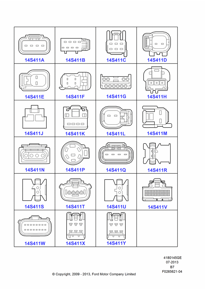 45GE - Pigtail Wiring Kits, Miscellaneous, Page B; 29/JUN/2009-11/AUG/2014