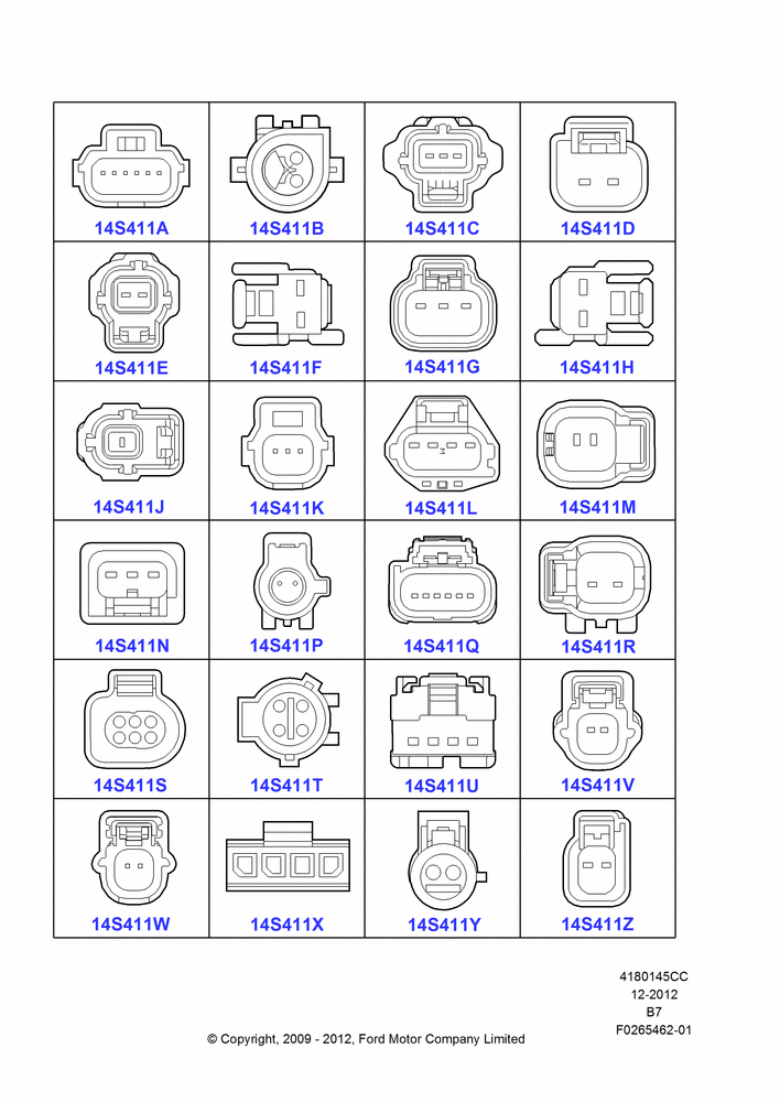 45CC - Pigtail Wiring Kits, Page A, Sensors; 29/JUN/2009-11/AUG/2014