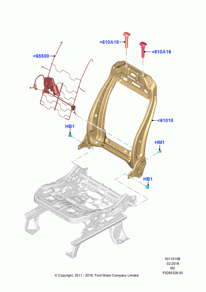 10B - Front Seat Back, With Driver 10 Way Pwr Seat Adjust; 09/APR/2012-13/AUG/2019