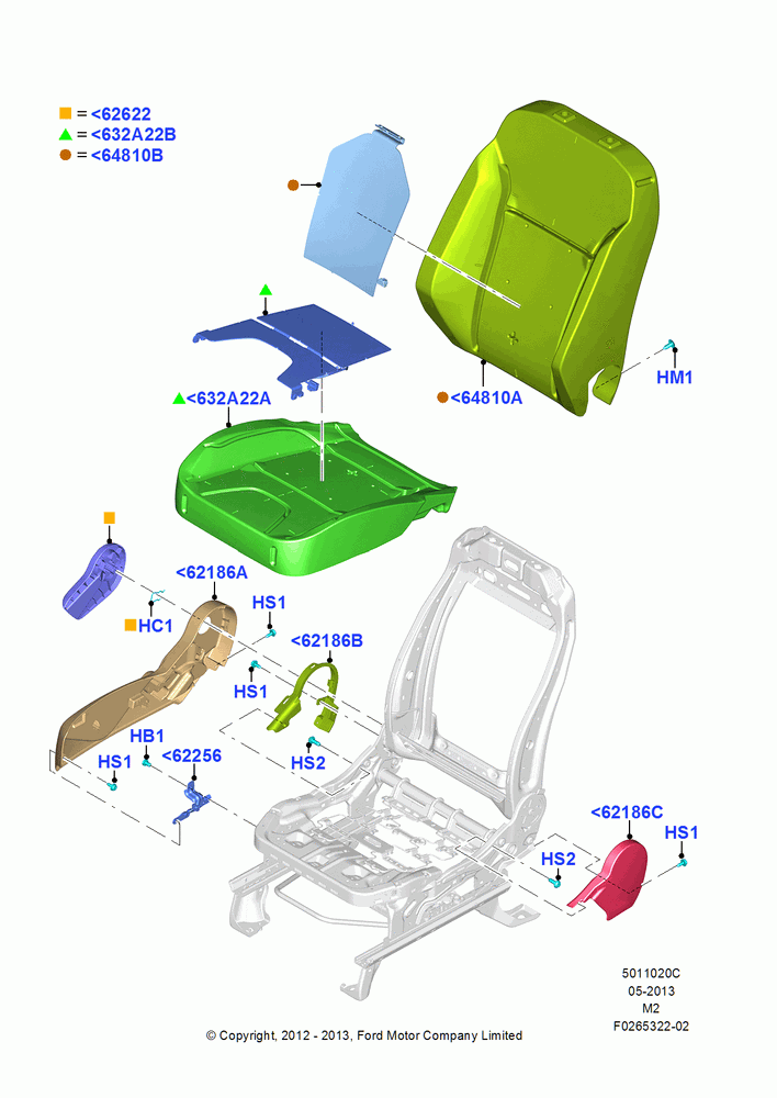 20C - Front Seat Pads/Valances & Heating, With Pass. 4 Way Manual Seat Adjust; 09/APR/2012-13/AUG/2019