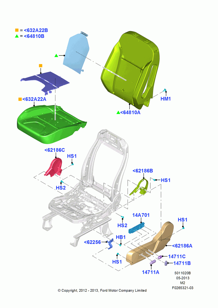 20B - Front Seat Pads/Valances & Heating, With Driver 10 Way Pwr Seat Adjust; 09/APR/2012-13/AUG/2019