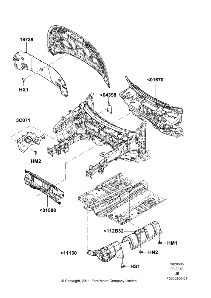 05B - Insulators - Front, Base, Limited, Sport, XLT; 06/FEB/2012-03/MAR/2019