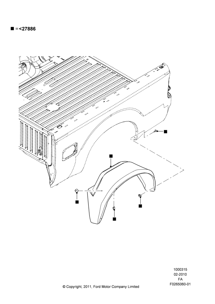 15XB - Body Dress Up Kits - Side, Accessory, Wheelhouse Liner Kit; 22/FEB/2010-05/JUL/2016