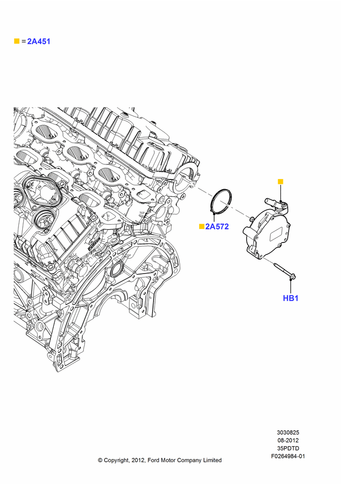 25A - Vacuum Control and Air Injection, 3.5L V6 Gas DOHC TIVCT; 20/AUG/2012-23/DEC/2014