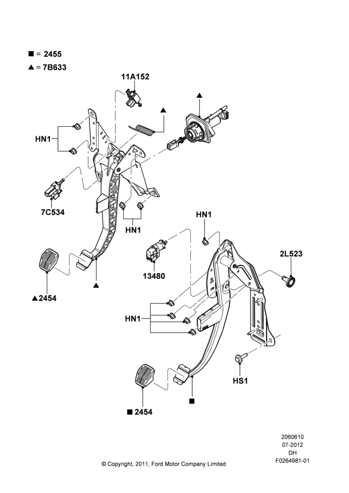 10E - Brake and Clutch Controls, Brushed Stainless Steel Brake Pedal, Manual Transmission; 30/JUL/2012-04/MAY/2018