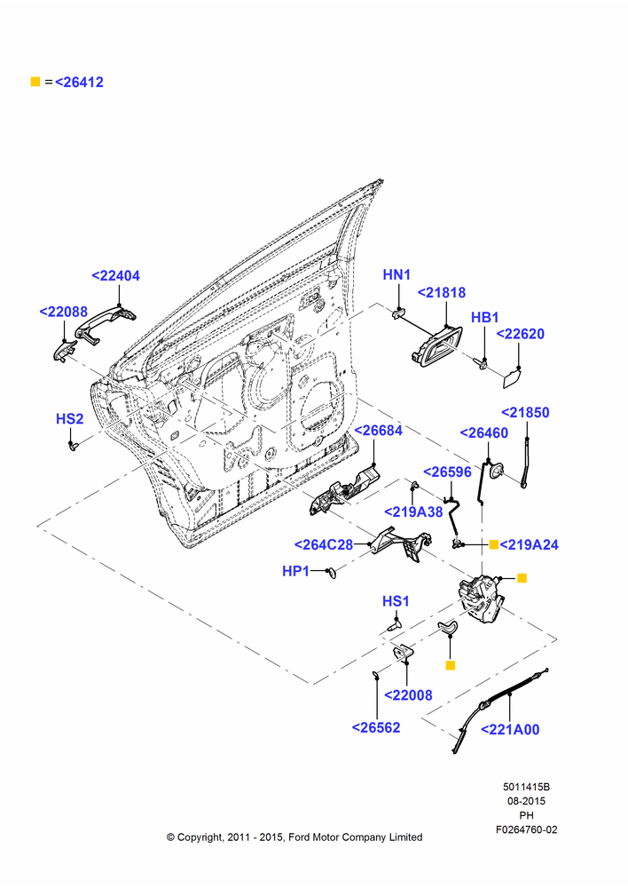 15B - Rear Door Lock Controls, (-) Police Version; 06/FEB/2012-01/MAR/2019