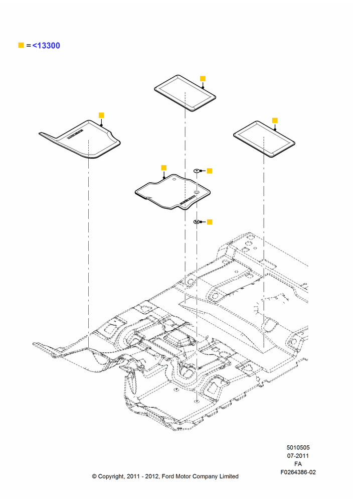05XF - Floor Trim, Crew Cab, Accessory; 09/JAN/2012-05/JUL/2016