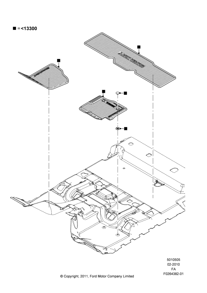 05XB - Floor Trim, Super Cab, Accessory; 22/FEB/2010-09/JAN/2012