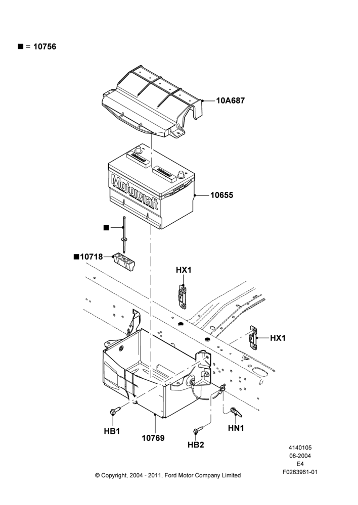 05C - Battery and Mountings, Less Stripped Chassis, With Auxillary Battery, Auxiliary; 02/AUG/2004-22/AUG/2011