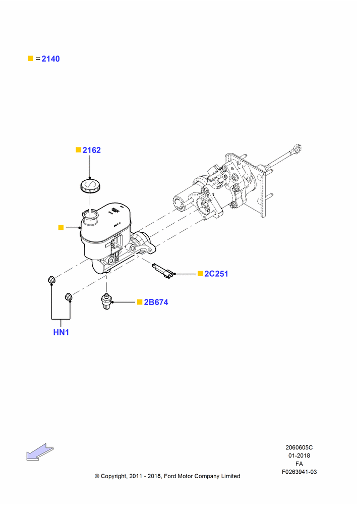 Master Cylinder - Brake System, With 4 Wheel Disc Brake Hydro-Boost