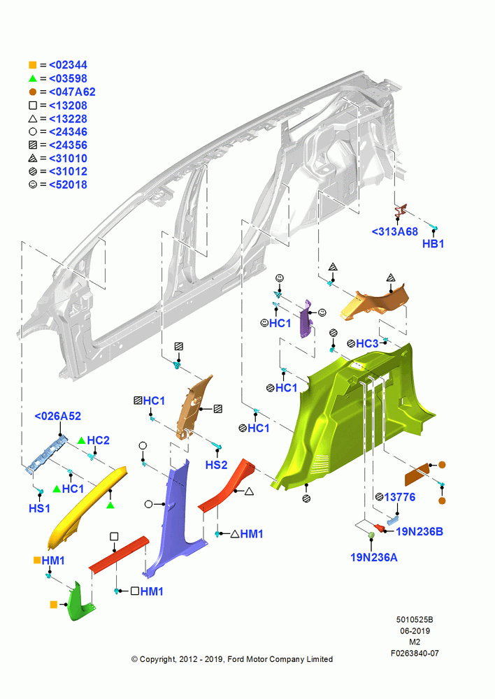 25B - Side Trim, RH; 09/APR/2012-13/AUG/2019