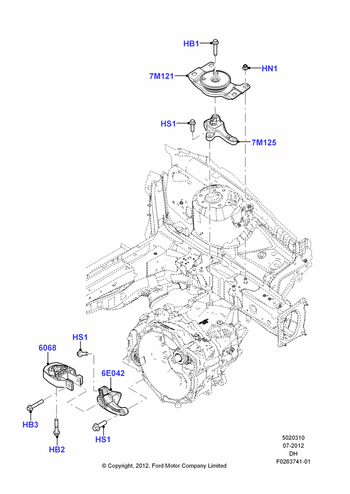10D - Transmission Mounting, 6-Speed Manual Transaxle - MMT6; 30/JUL/2012-04/MAY/2018