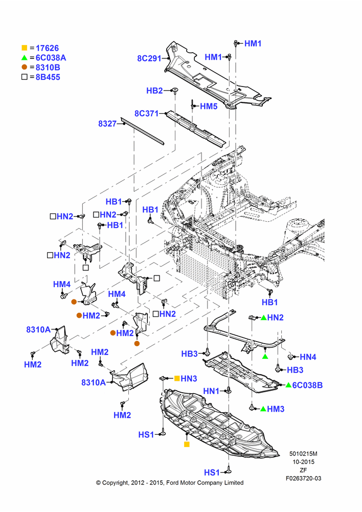 15M - Air Deflectors, Shelby Version, With Super Engine Cooling System; 30/APR/2012-27/JUN/2014