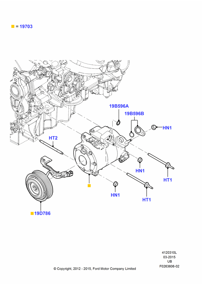 10L - Air Conditioning Condensr/Compressr, 3.5L DOHC T/C V6 Gas, Compressor Assy; 04/SEP/2012-03/MAR/2019