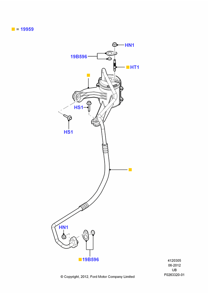 05D - Air Conditioning Accumulator Front, 3.5L DOHC T/C V6 Gas; 04/SEP/2012-03/MAR/2019