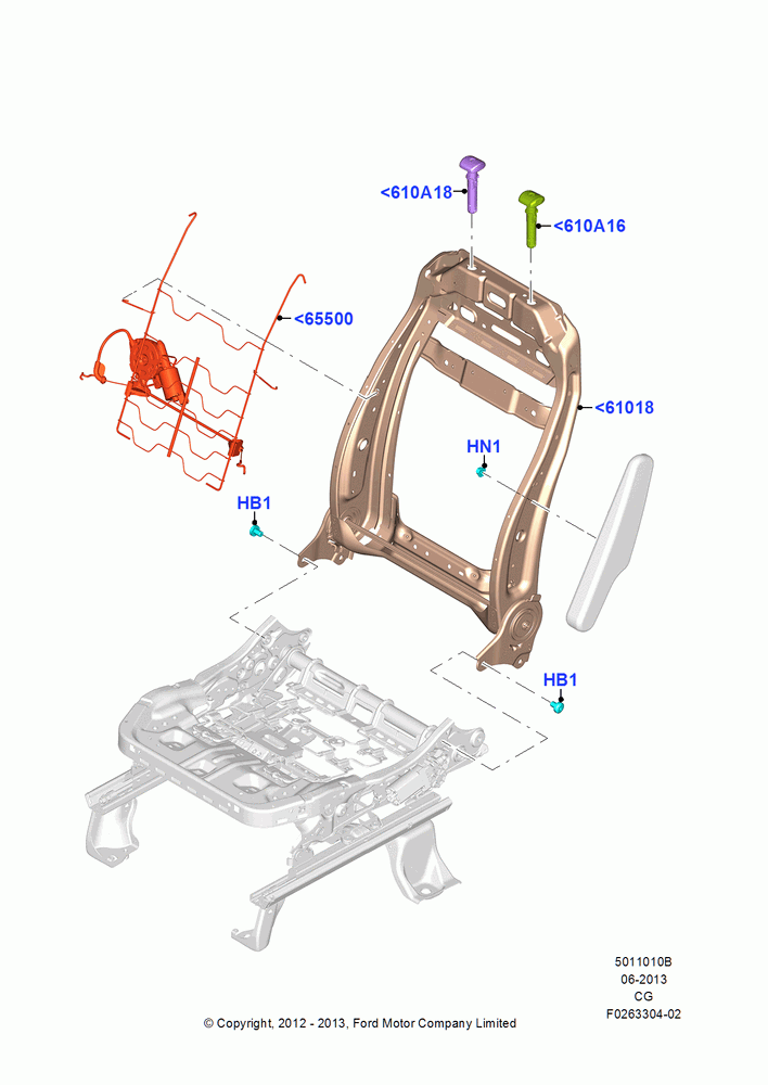 10B - Front Seat Back, With Drivers Power Lumbar Support, With Electric Driver Seat Recliner, Driver; 23/JUL/2012-26/APR/2018
