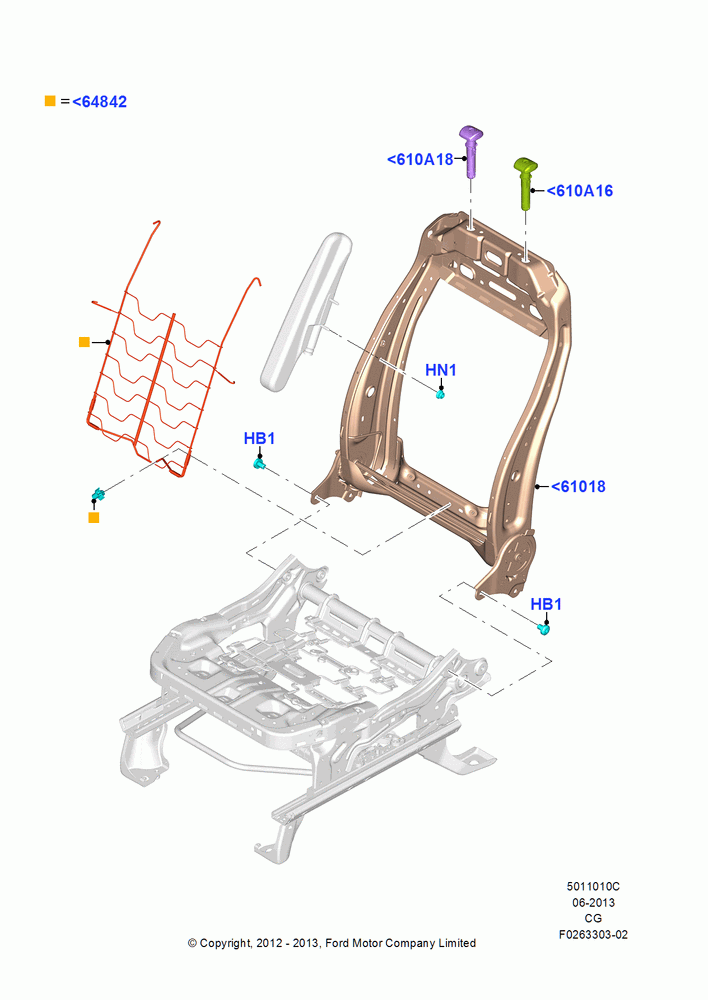 10C - Front Seat Back, Passenger; 23/JUL/2012-26/APR/2018