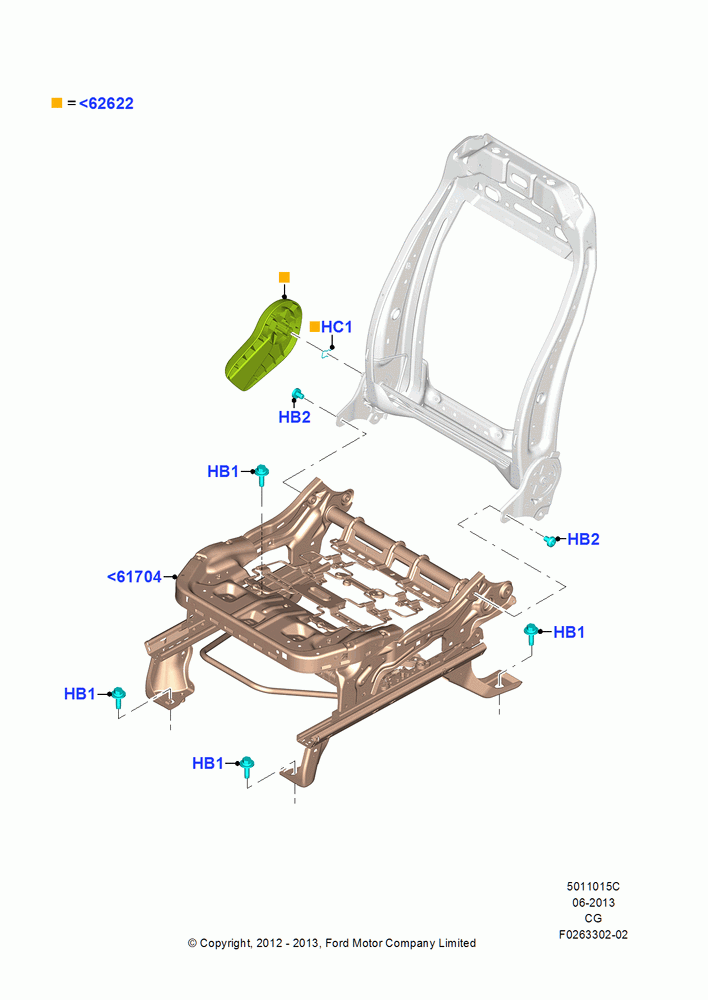 15C - Front Seat Base, Passenger; 23/JUL/2012-26/APR/2018