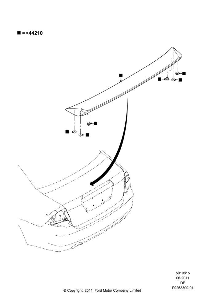 15XD - Spoiler and Related Parts, Ford Division Derivative, Accessory; 04/FEB/2009-29/JUL/2012