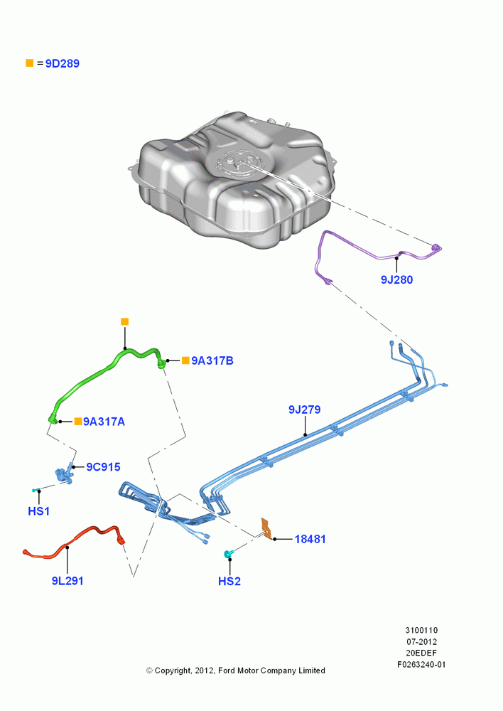 10A - Fuel Lines, 2.0L Duratec Hybrid (130kW); 23/JUL/2012-26/APR/2018