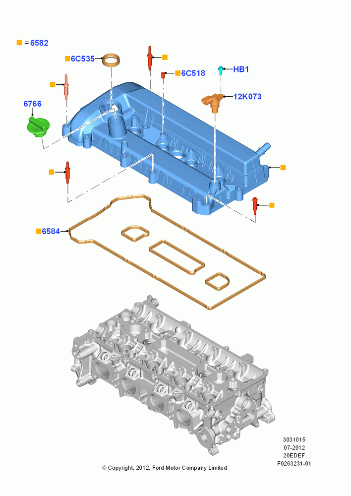 15A - Cylinder Head Cover, 2.0L Duratec Hybrid (130kW); 23/JUL/2012-26/APR/2018