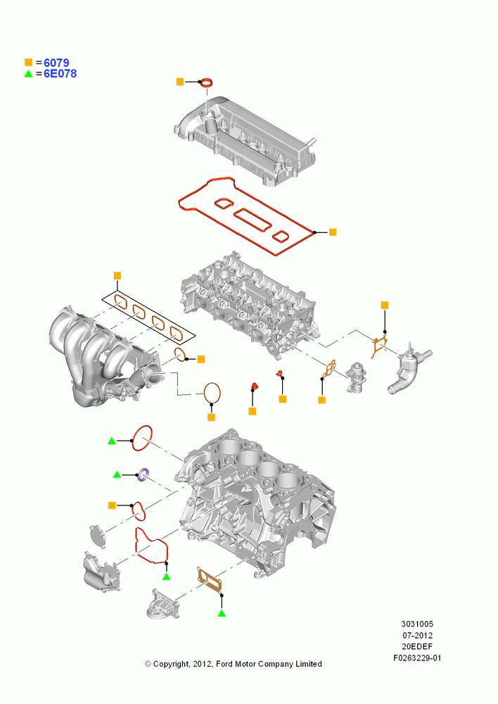 05A - Engine Gasket Kits, 2.0L Duratec Hybrid (130kW); 23/JUL/2012-26/APR/2018