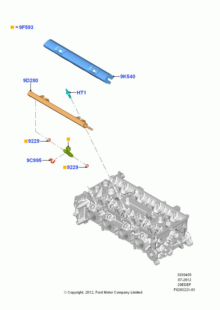 05A - Fuel Injectors and Pipes, 2.0L Duratec Hybrid (130kW); 23/JUL/2012-26/APR/2018